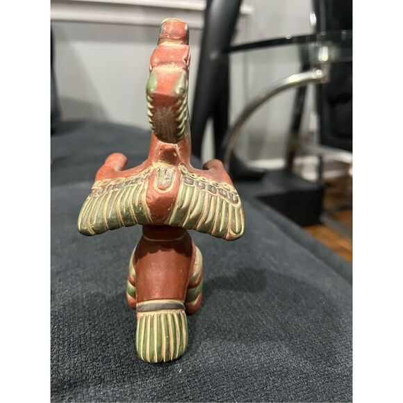 Vtg Aztec Inca Mayan Mexico Folk Art Pottery Red Clay Figure - Picture 6 of 7
